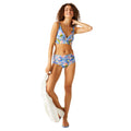 Blue - Close up - Regatta Womens-Ladies Paloma Abstract Floral Bikini Top