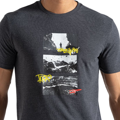 Charcoal - Side - Dare 2B Mens Movement II Scenery Marl T-Shirt
