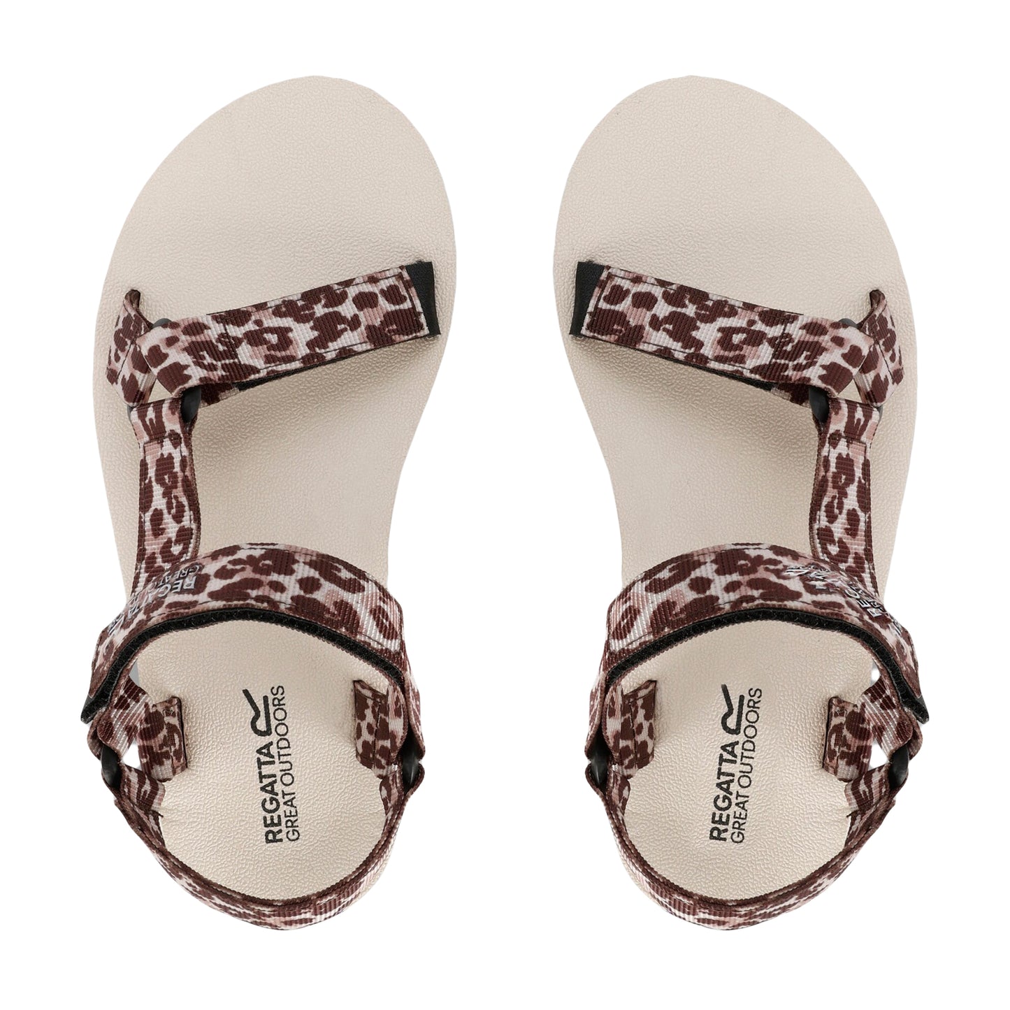 Beige-Brown Leopard Print - Side - Regatta Womens-Ladies Vendeavour Leopard Print Lightweight Sandals