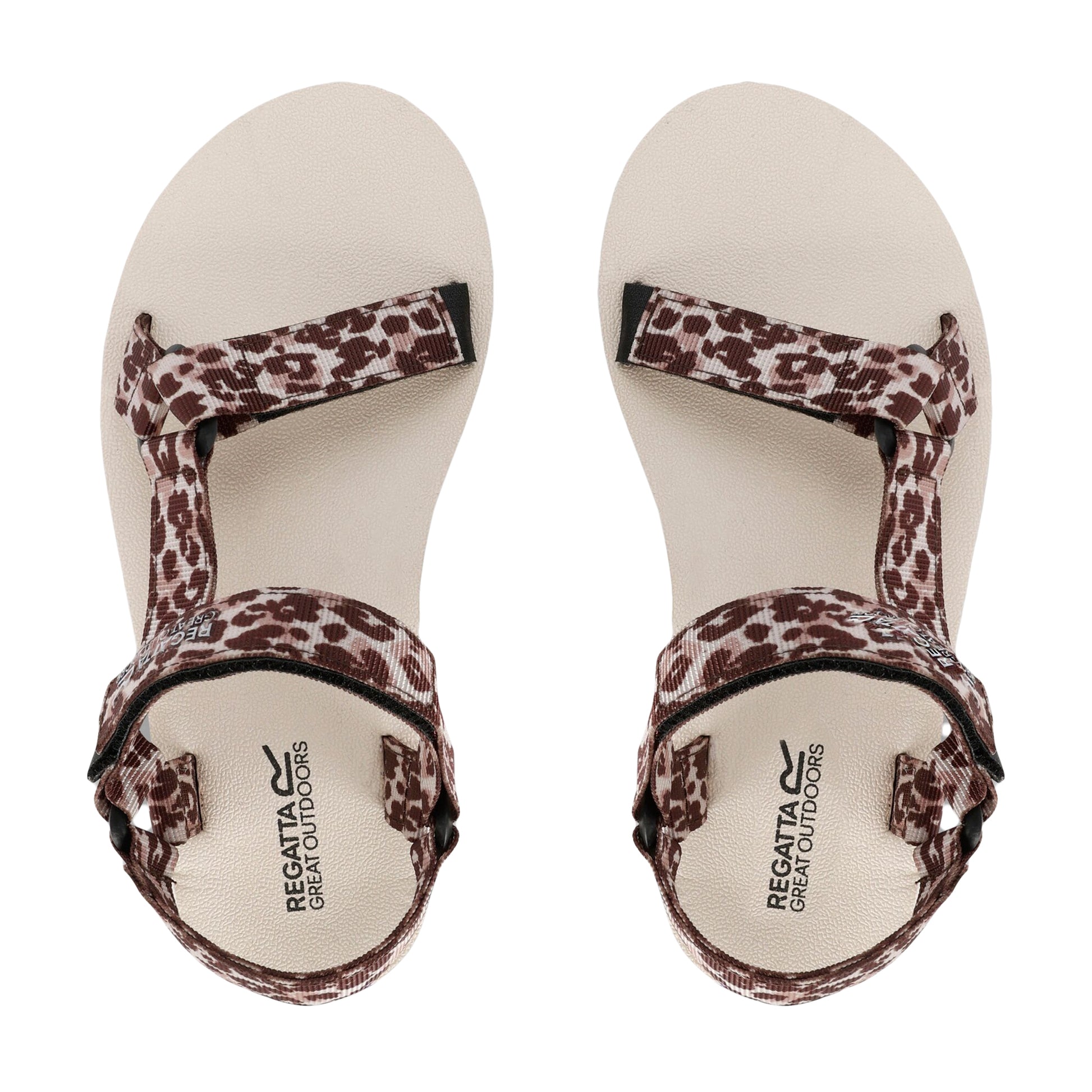 Beige-Brown Leopard Print - Side - Regatta Womens-Ladies Vendeavour Leopard Print Lightweight Sandals