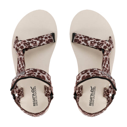 Beige-Brown Leopard Print - Side - Regatta Womens-Ladies Vendeavour Leopard Print Lightweight Sandals