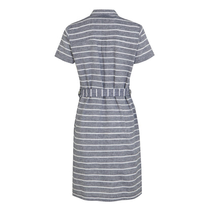 Navy-White - Back - Regatta Womens-Ladies Rema Striped Shirt Dress