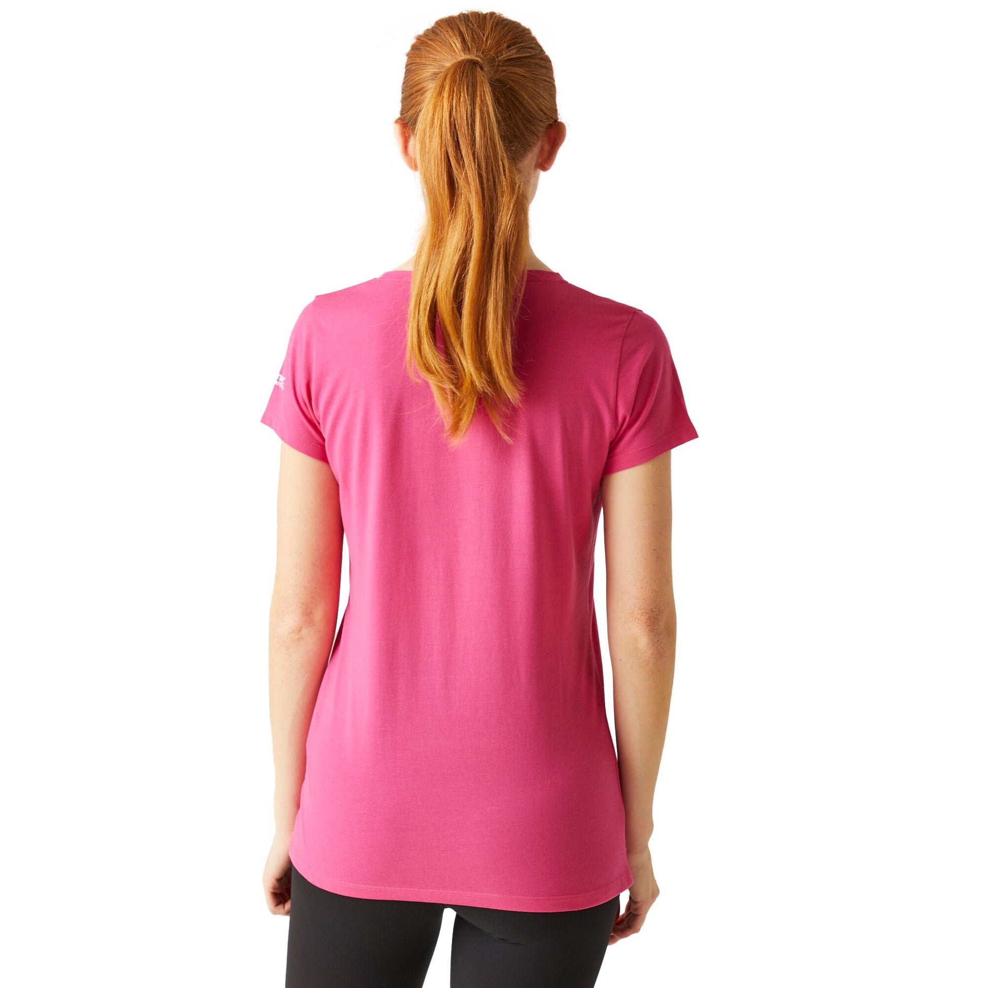 Flamingo Pink - Pack Shot - Regatta Womens-Ladies Breezed IV Plants T-Shirt