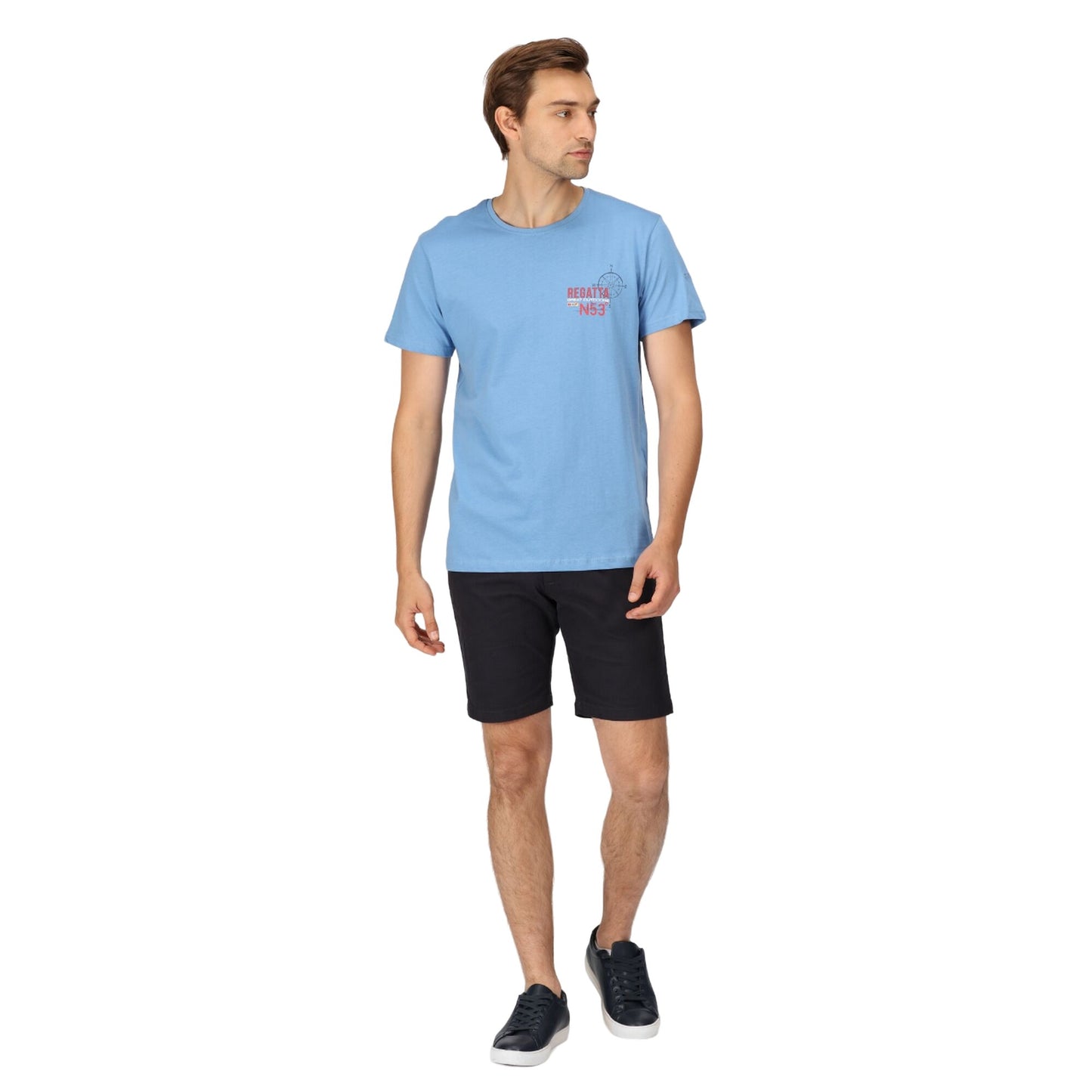 Lake Blue - Pack Shot - Regatta Mens Cline VII Graphic Print T-Shirt
