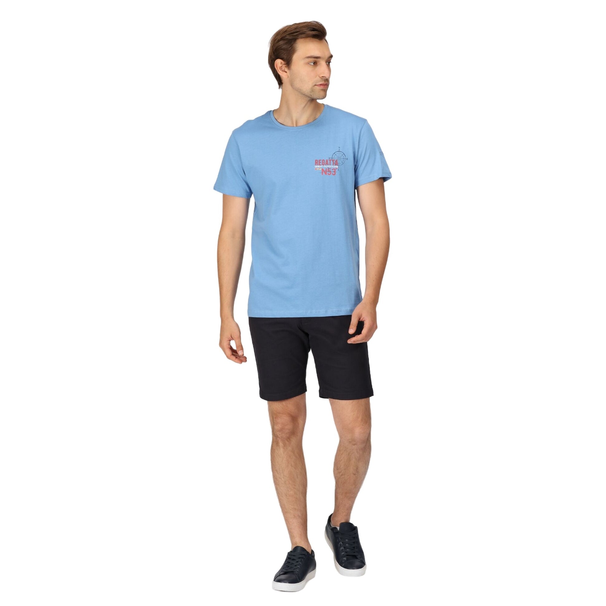 Lake Blue - Pack Shot - Regatta Mens Cline VII Graphic Print T-Shirt