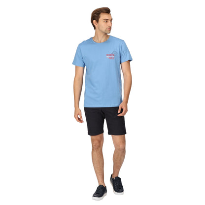 Lake Blue - Pack Shot - Regatta Mens Cline VII Graphic Print T-Shirt
