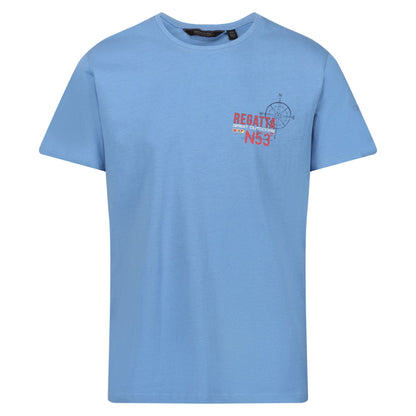 Lake Blue - Front - Regatta Mens Cline VII Graphic Print T-Shirt