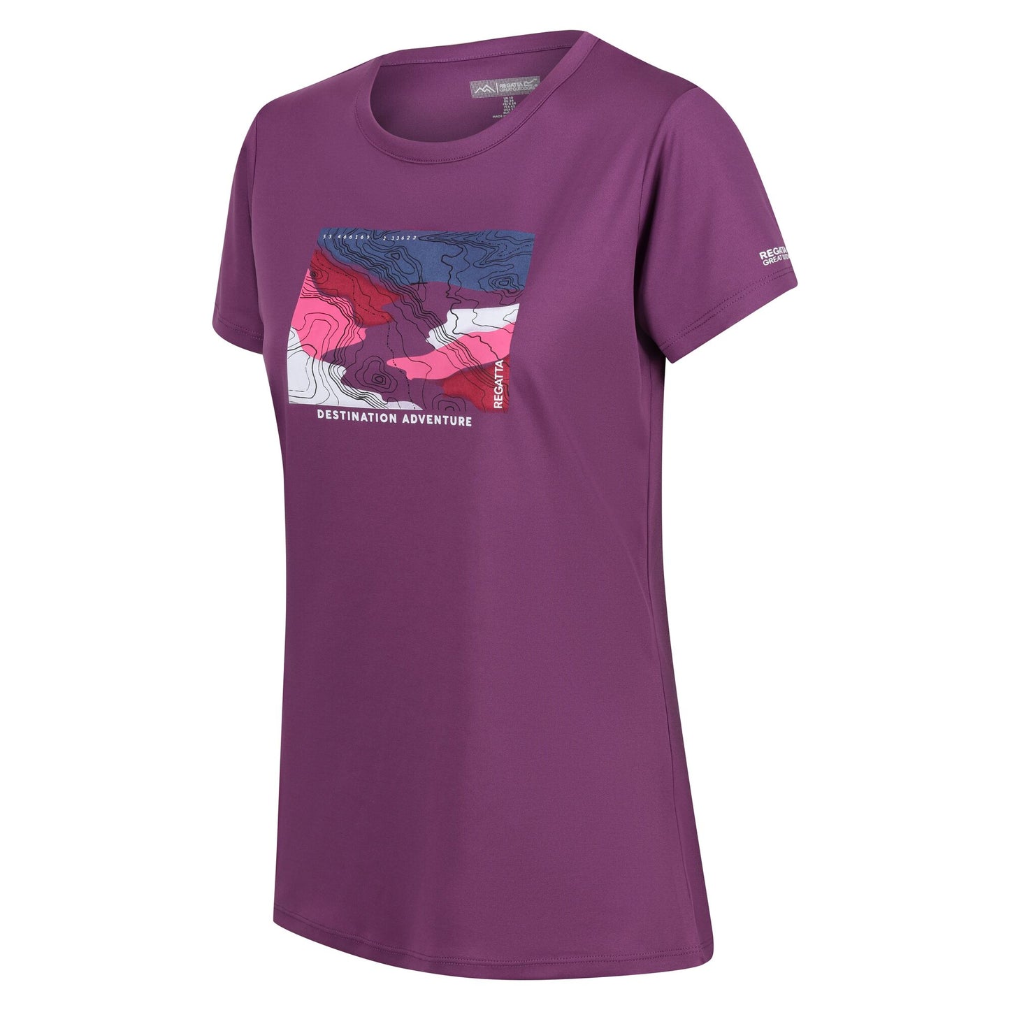 Sunset Purple - Side - Regatta Womens-Ladies Fingal VIII Terrain Print T-Shirt