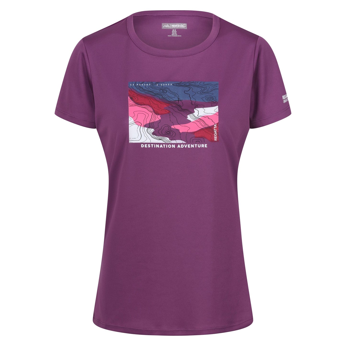Sunset Purple - Front - Regatta Womens-Ladies Fingal VIII Terrain Print T-Shirt
