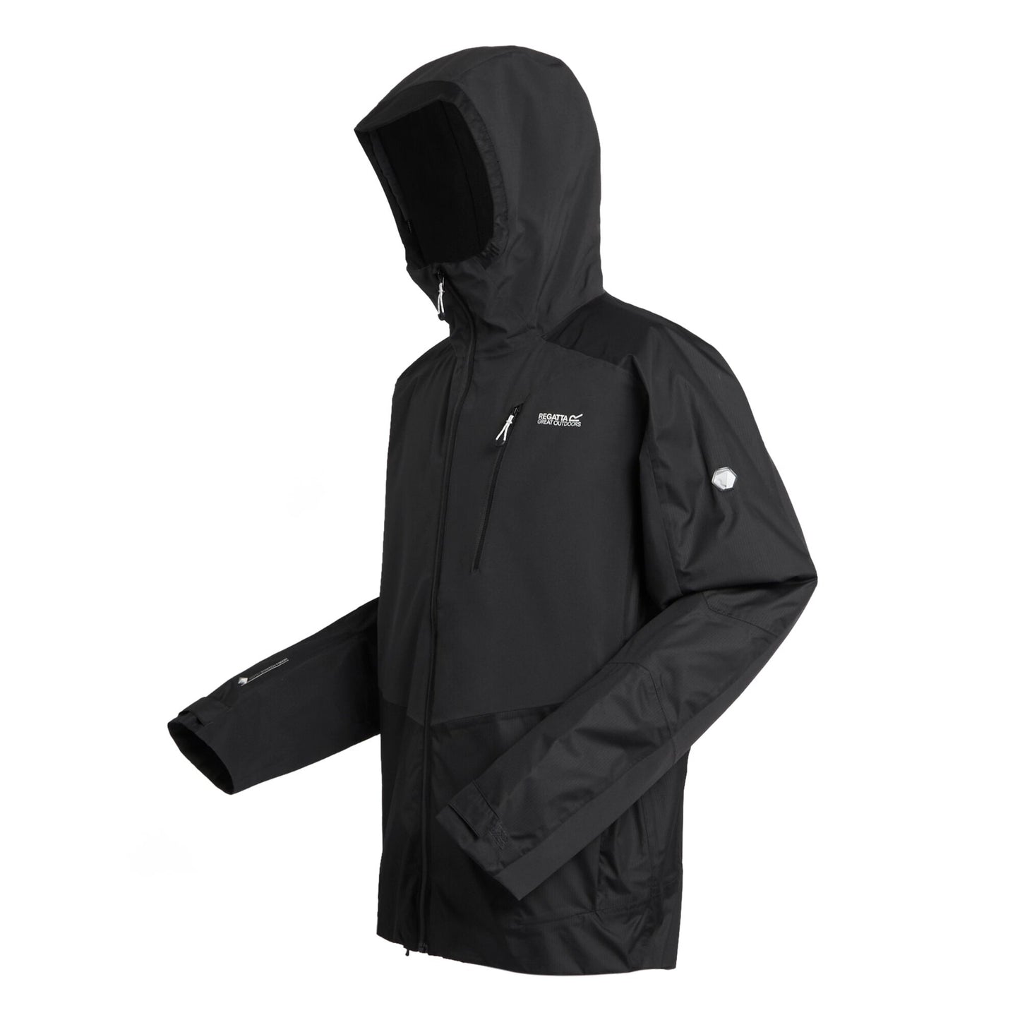 Ash-Black - Side - Regatta Mens Highton III Stretch Waterproof Jacket