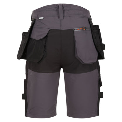 Iron-Black - Back - Regatta Professional Mens Detachable Holster Pocket Shorts