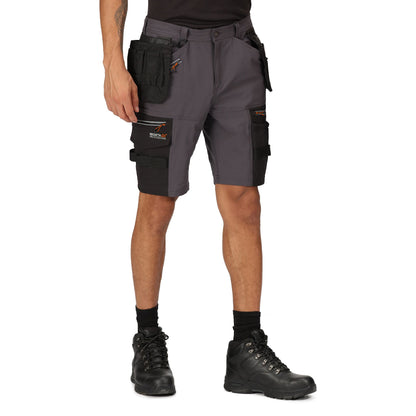 Iron-Black - Side - Regatta Professional Mens Detachable Holster Pocket Shorts