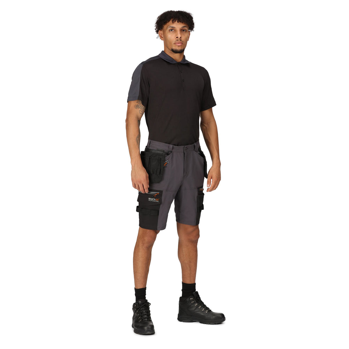 Iron-Black - Lifestyle - Regatta Professional Mens Detachable Holster Pocket Shorts