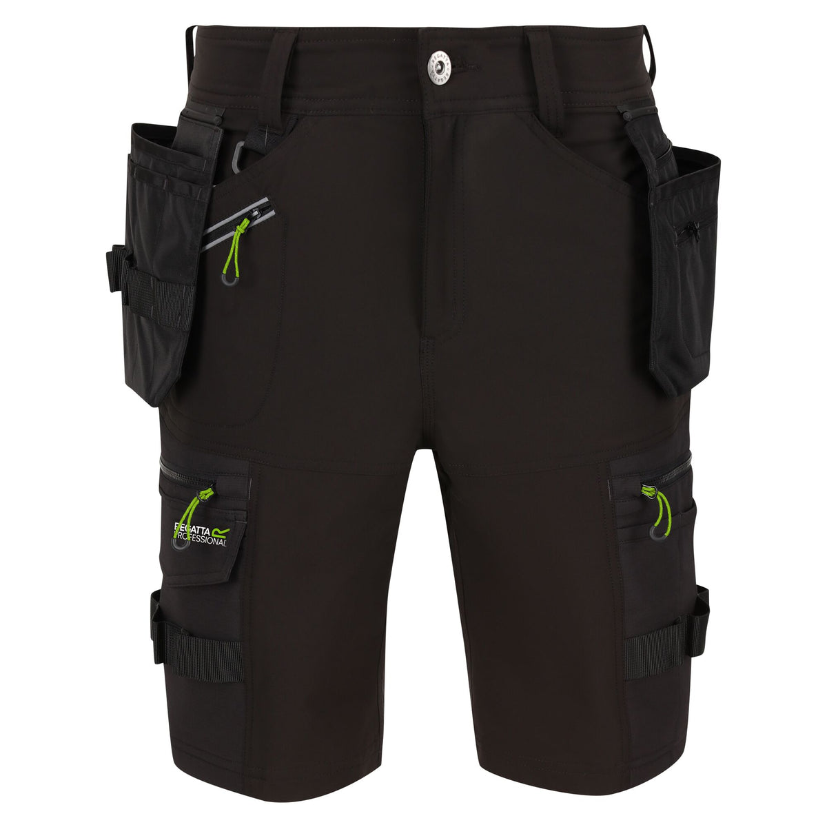 Black - Front - Regatta Professional Mens Detachable Holster Pocket Shorts