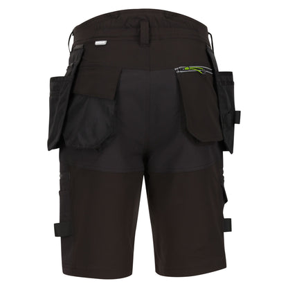 Black - Back - Regatta Professional Mens Detachable Holster Pocket Shorts