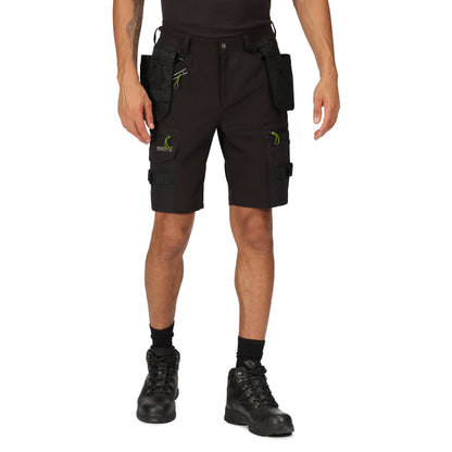 Black - Side - Regatta Professional Mens Detachable Holster Pocket Shorts