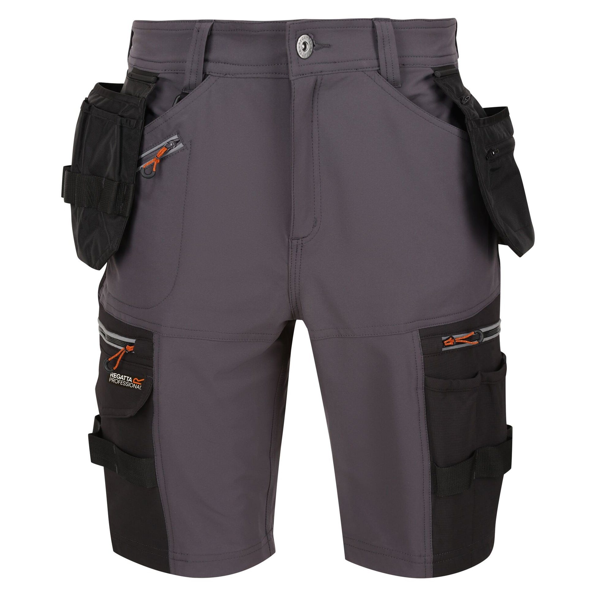 Iron-Black - Front - Regatta Professional Mens Detachable Holster Pocket Shorts