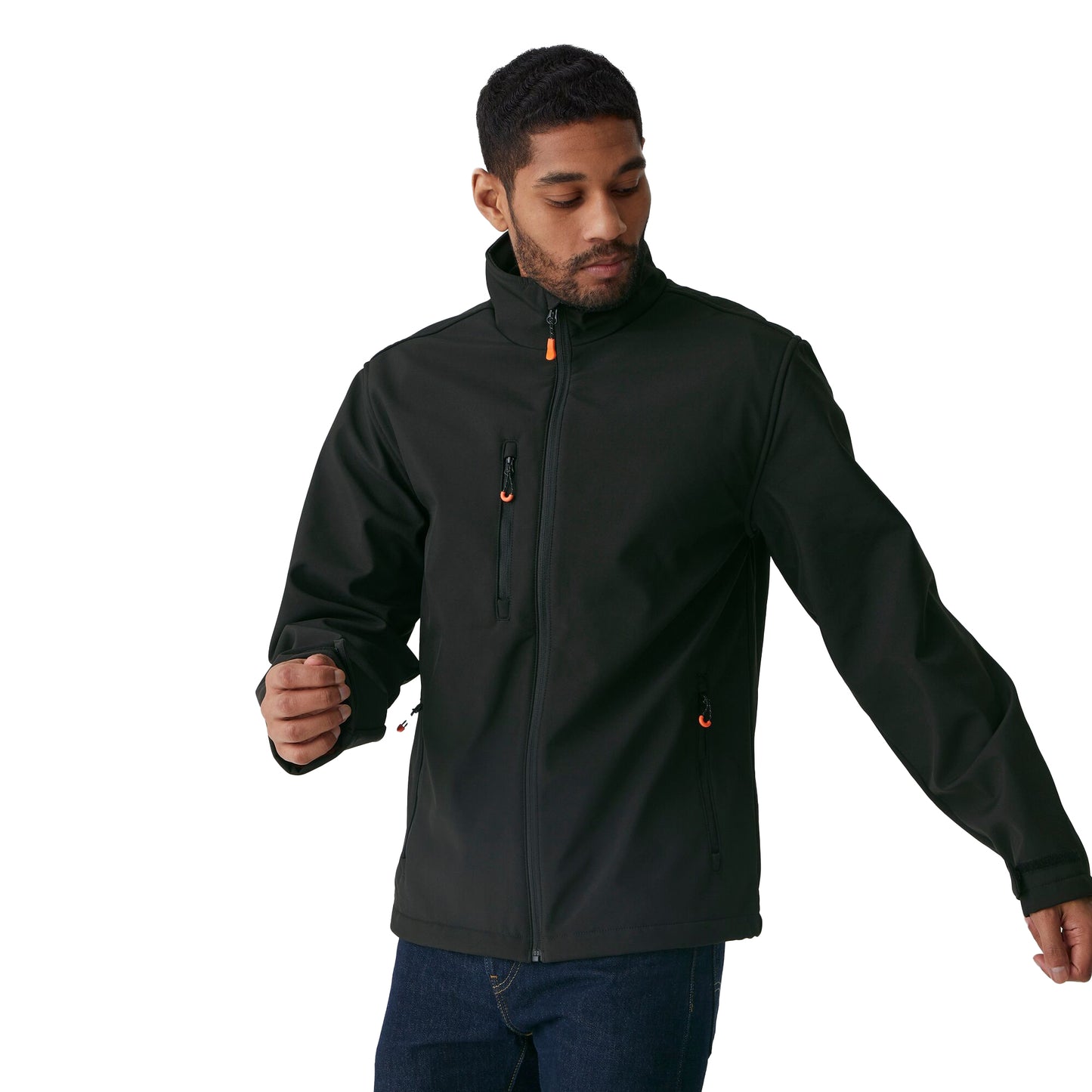 Black - Side - Regatta Professional Mens Thermogen Heated Soft Shell Jacket