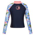 Navy - Front - Regatta Womens-Ladies Abstract Floral Long-Sleeved Rash Top