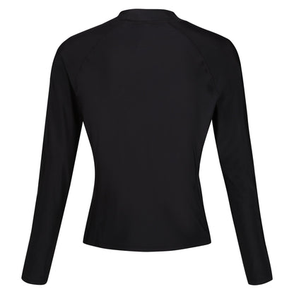 Black - Back - Regatta Womens-Ladies Text Long-Sleeved Rash Top