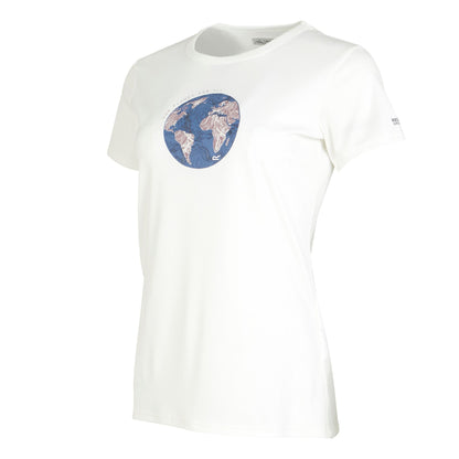 White Linear Globe - Side - Regatta Womens-Ladies Fingal VIII Globe T-Shirt