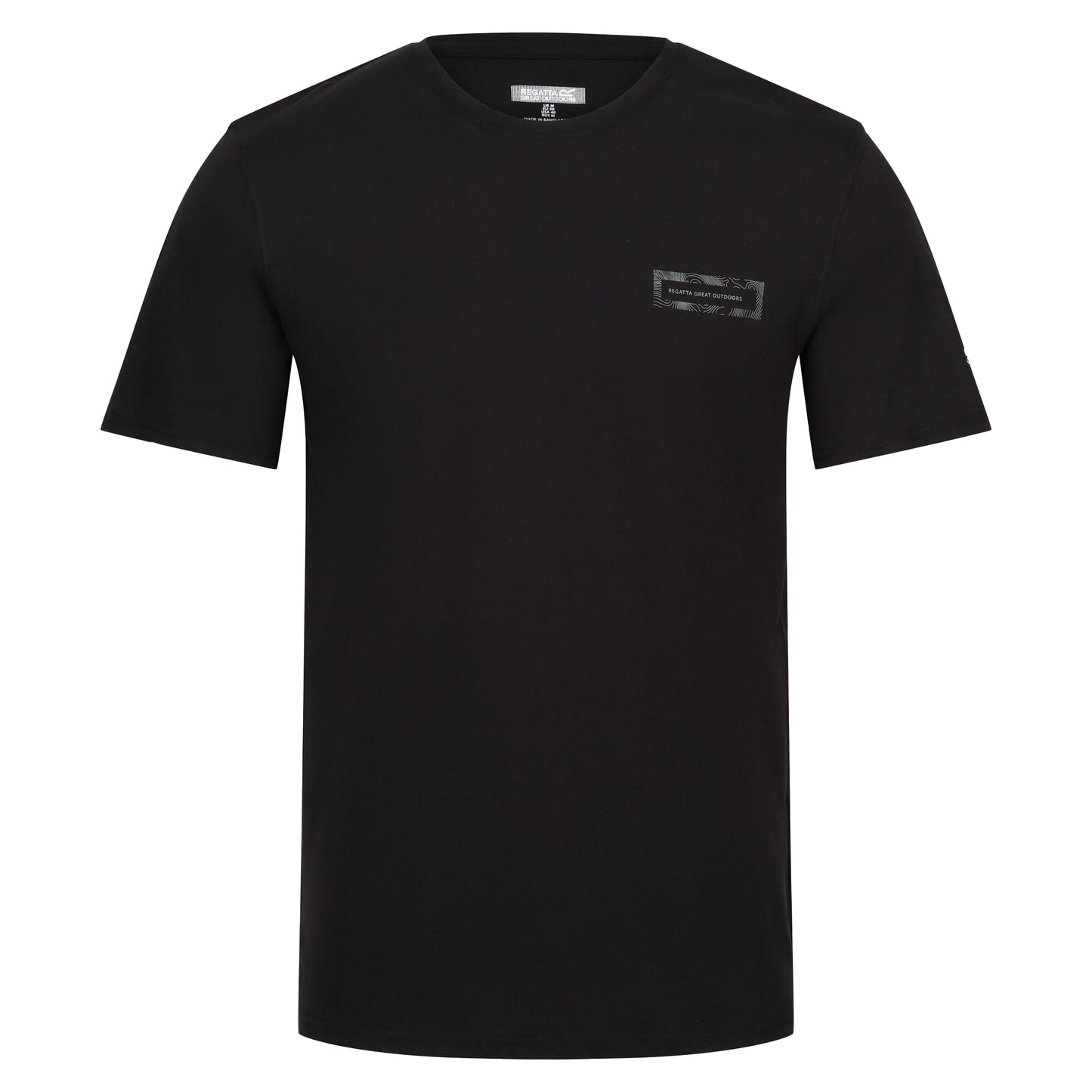 Black - Front - Regatta Mens Breezed IV Graphic Print T-Shirt