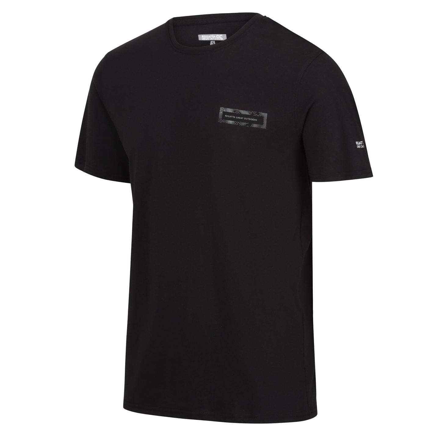 Black - Side - Regatta Mens Breezed IV Graphic Print T-Shirt