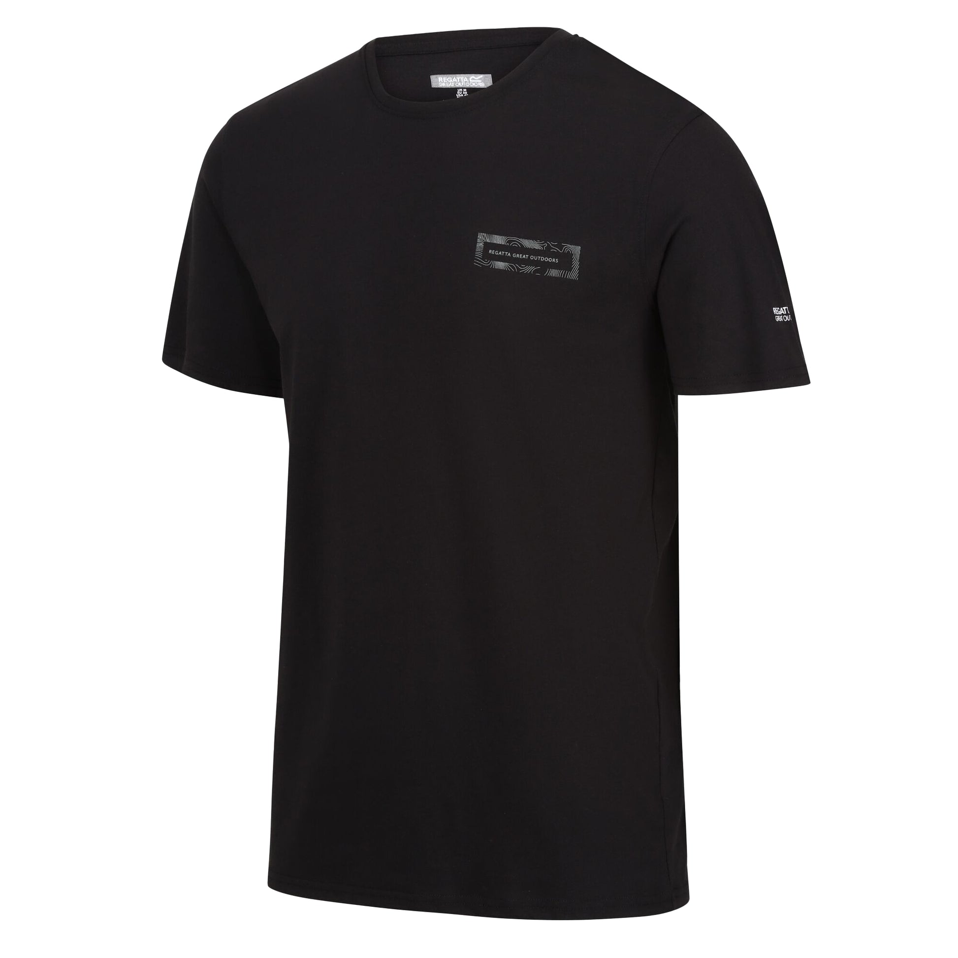 Black - Side - Regatta Mens Breezed IV Graphic Print T-Shirt