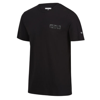 Black - Side - Regatta Mens Breezed IV Graphic Print T-Shirt