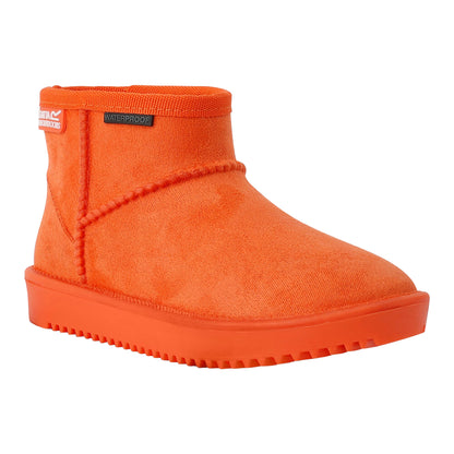 Orange - Front - Regatta Childrens-Kids Risely Faux Fur Lined Waterproof Snow Boots
