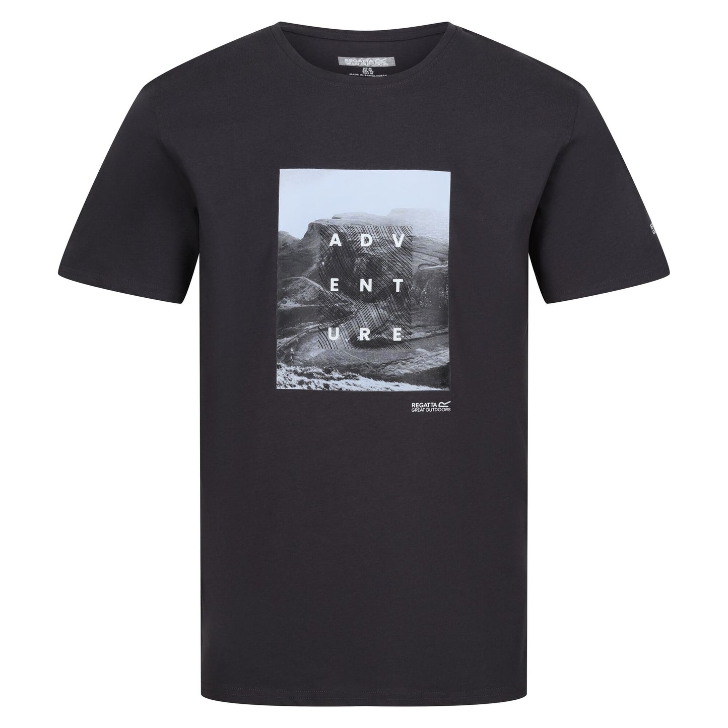 Ash - Front - Regatta Mens Breezed IV Rock T-Shirt