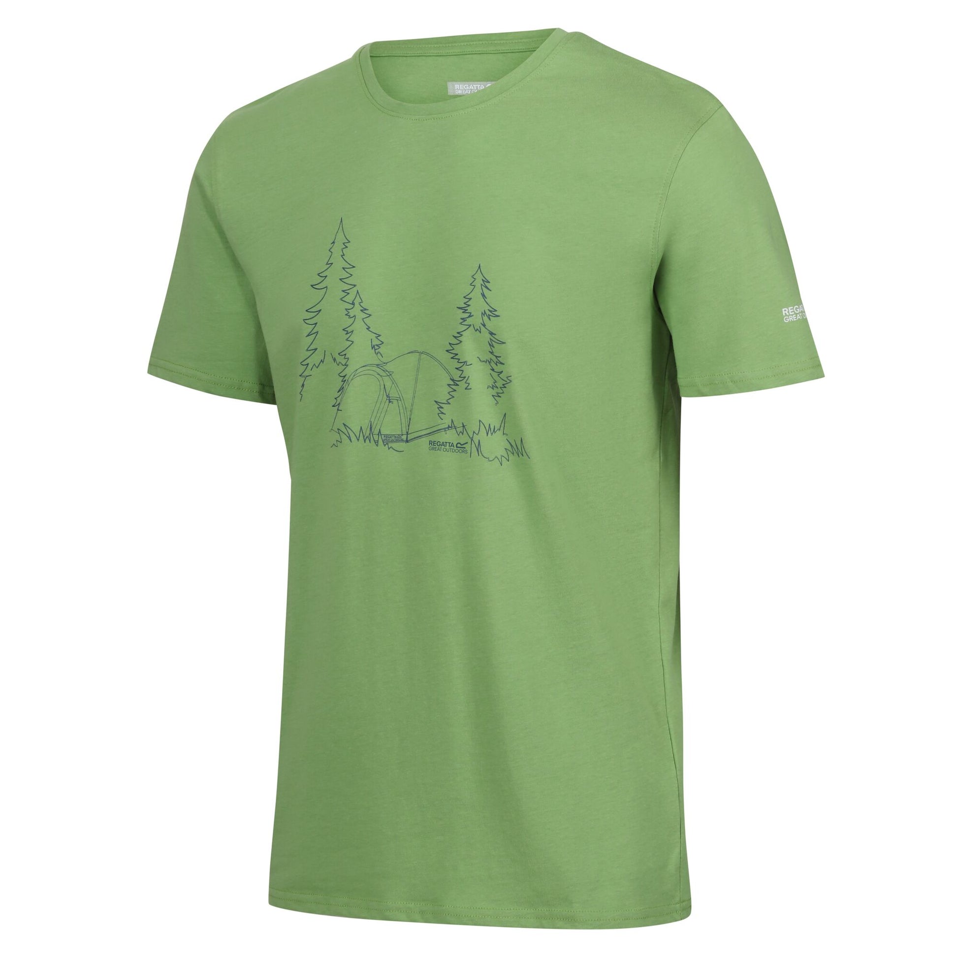 Piquant Green - Side - Regatta Mens Breezed IV Tree T-Shirt