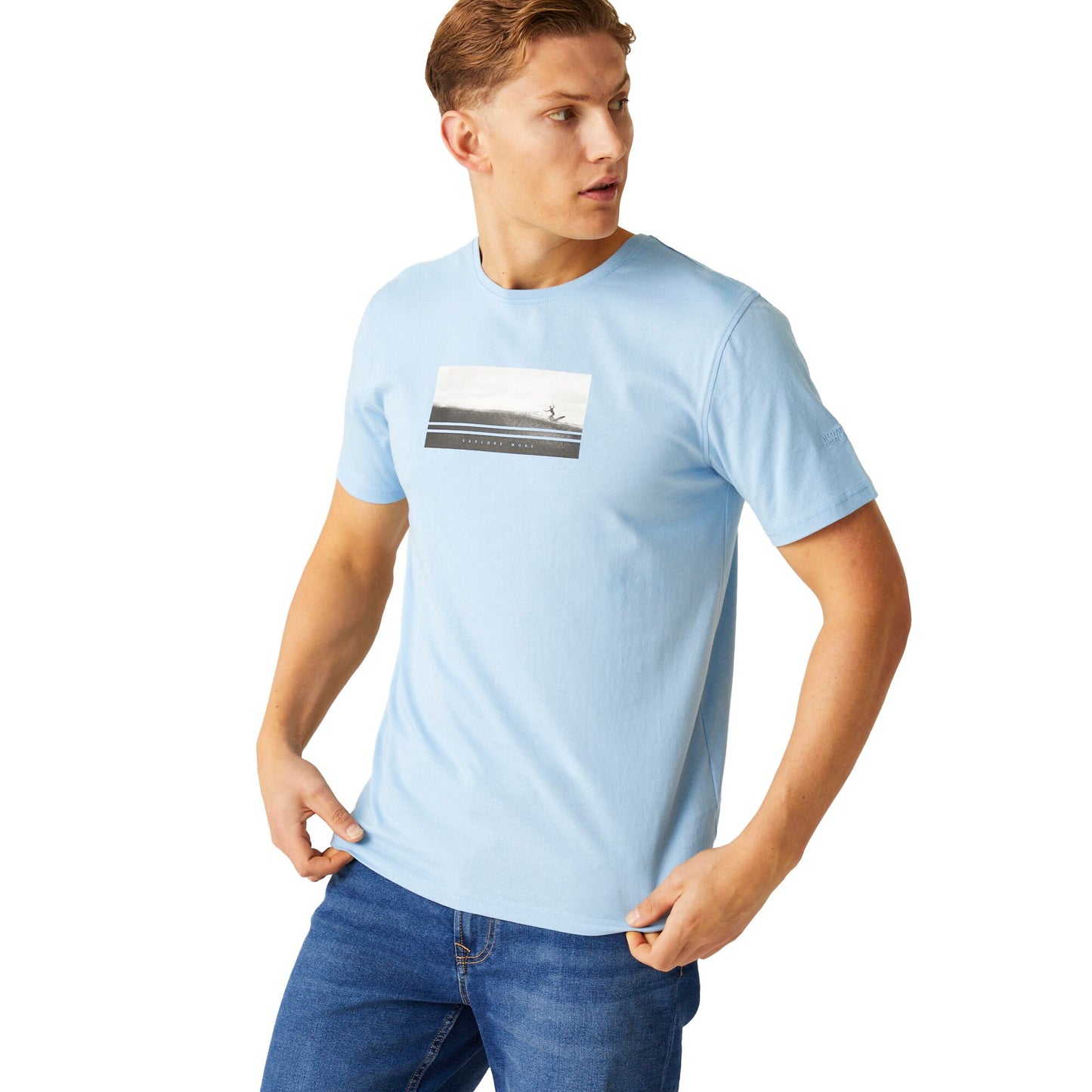 Powder Blue - Lifestyle - Regatta Mens Cline VIII Surfer T-Shirt