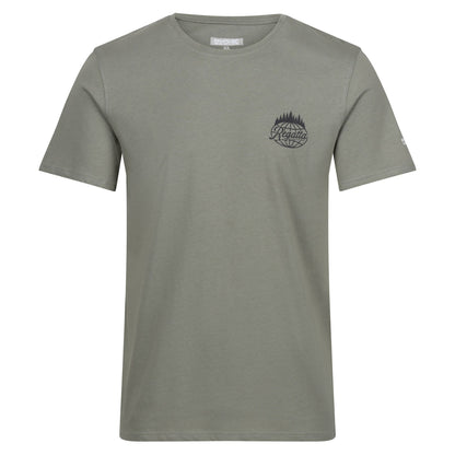 Agave Green - Front - Regatta Mens Breezed IV Trees T-Shirt