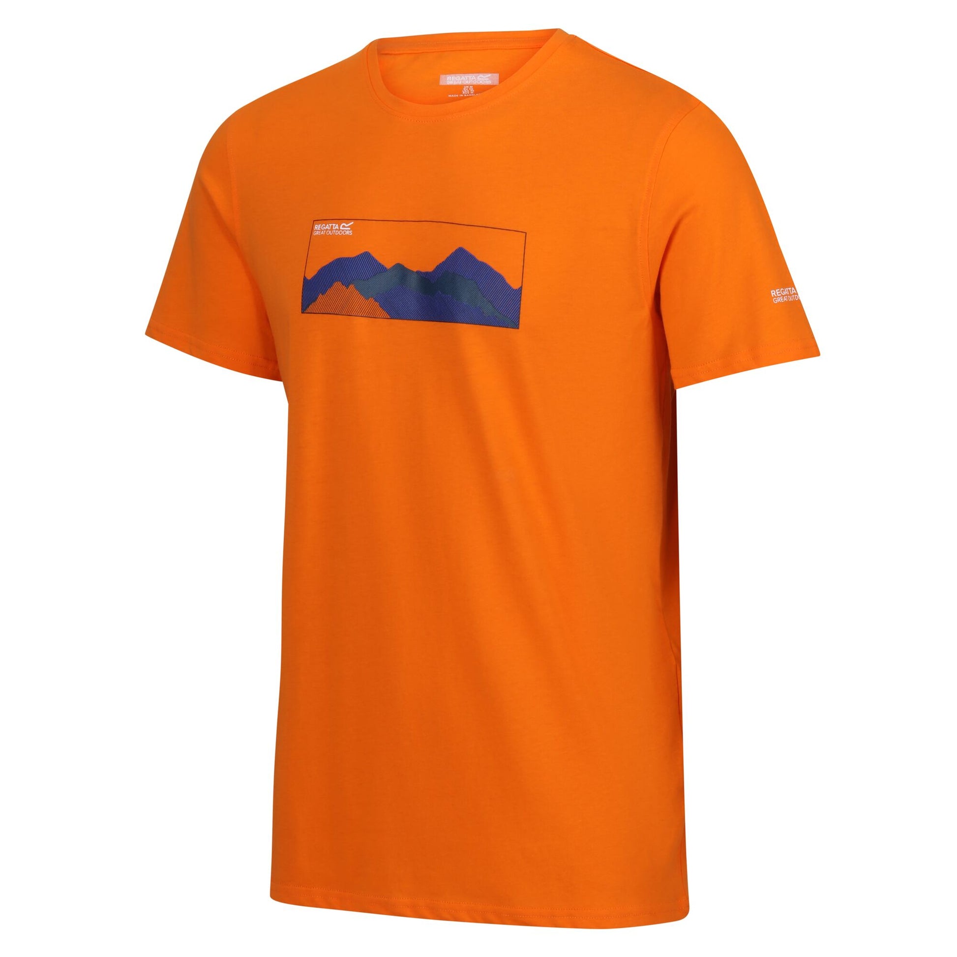 Persimmon - Side - Regatta Mens Breezed IV Mountain T-Shirt
