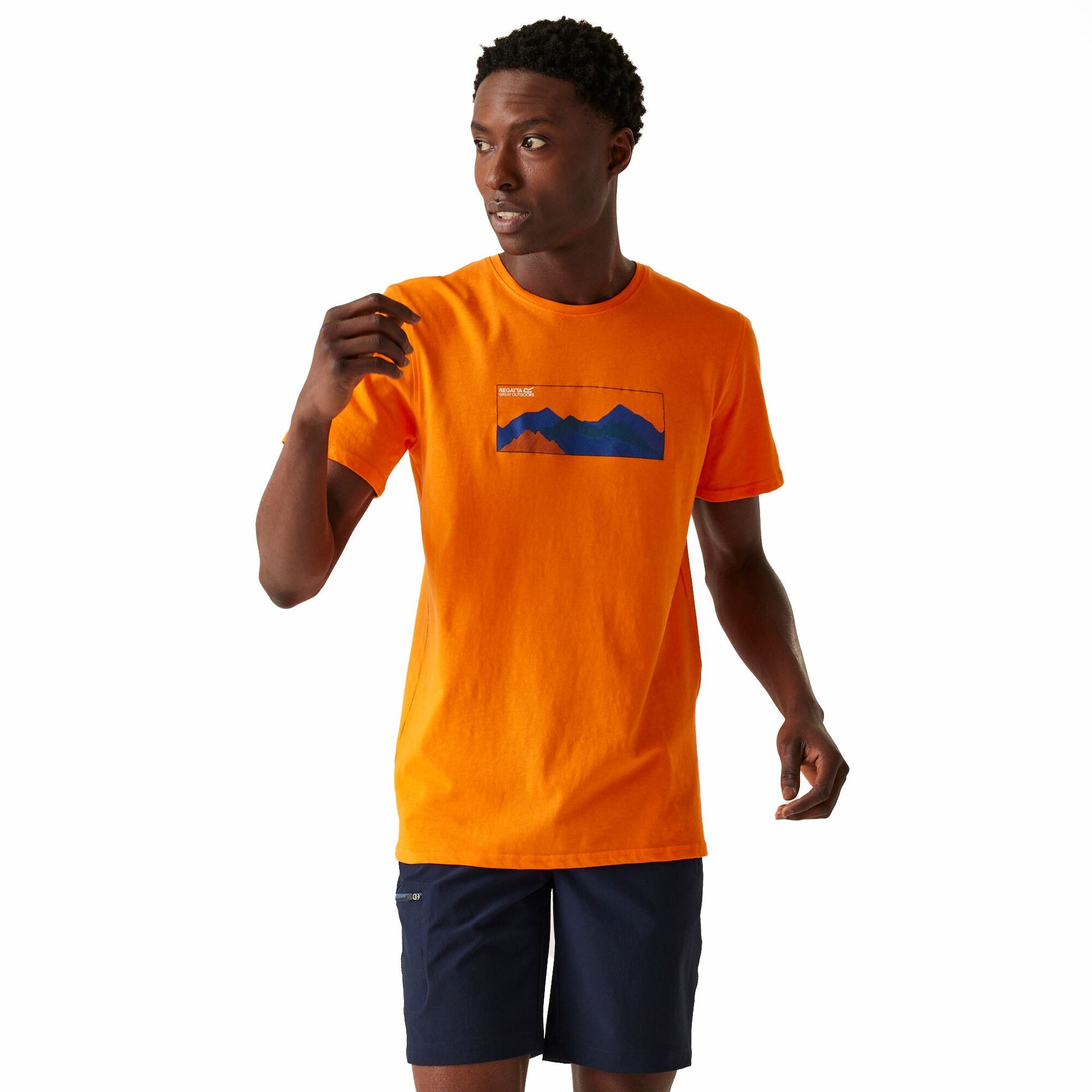 Persimmon - Lifestyle - Regatta Mens Breezed IV Mountain T-Shirt
