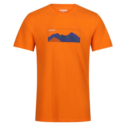 Persimmon - Front - Regatta Mens Breezed IV Mountain T-Shirt