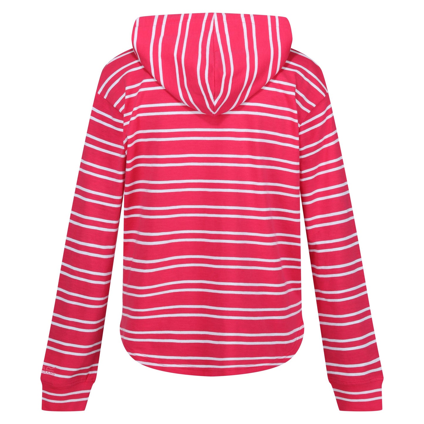 Hot Pink-White - Back - Regatta Womens-Ladies Minerve Stripe V Neck Hoodie