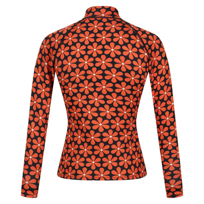 Navy-Orange - Back - Regatta Womens-Ladies Orla Kiely Floral Scuba Swim Top