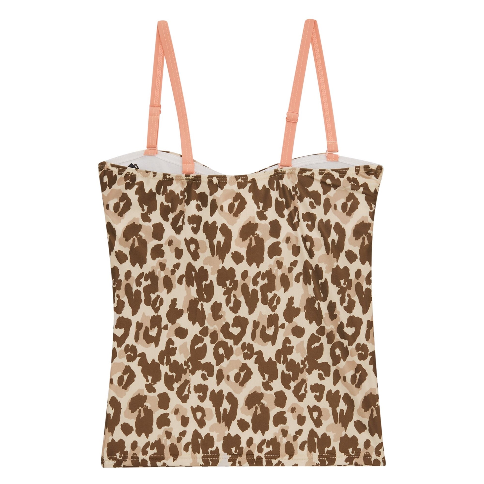 Brown-Beige - Back - Regatta Womens-Ladies Aceana III Leopard Print Tankini Top
