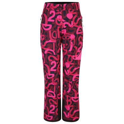 Pure Pink - Front - Dare 2B Womens-Ladies Ice Graffiti Ski Trousers