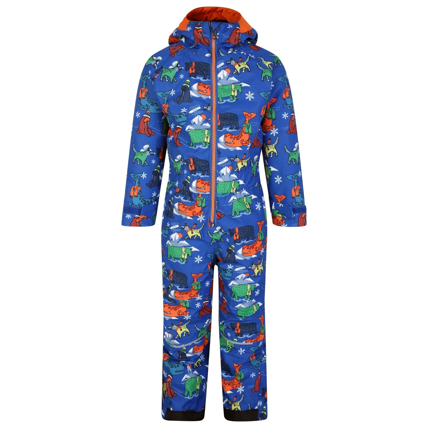 Blue - Front - Regatta Childrens-Kids Snowplay Arctic Animals Snowsuit