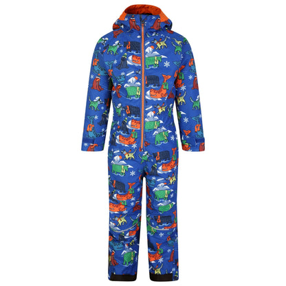 Blue - Front - Regatta Childrens-Kids Snowplay Arctic Animals Snowsuit
