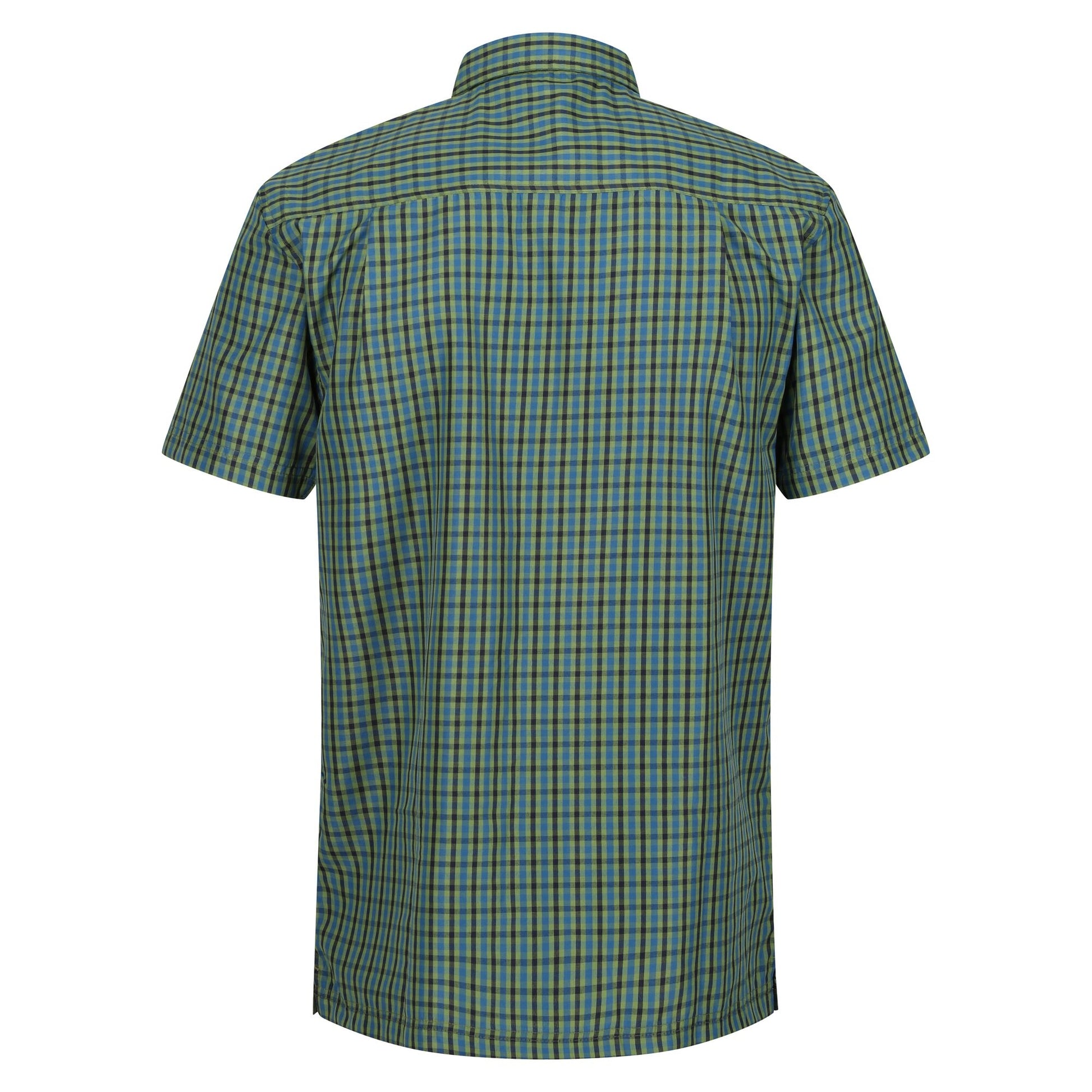 Piquant Green-Moroccan Blue - Back - Regatta Mens Kalambo VIII Checked Shirt