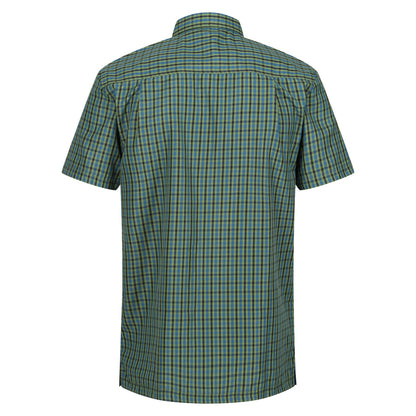 Piquant Green-Moroccan Blue - Back - Regatta Mens Kalambo VIII Checked Shirt