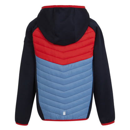 Navy-Danger Red-Coronet Blue - Back - Regatta Childrens-Kids Kielder VIII Hybrid Jacket