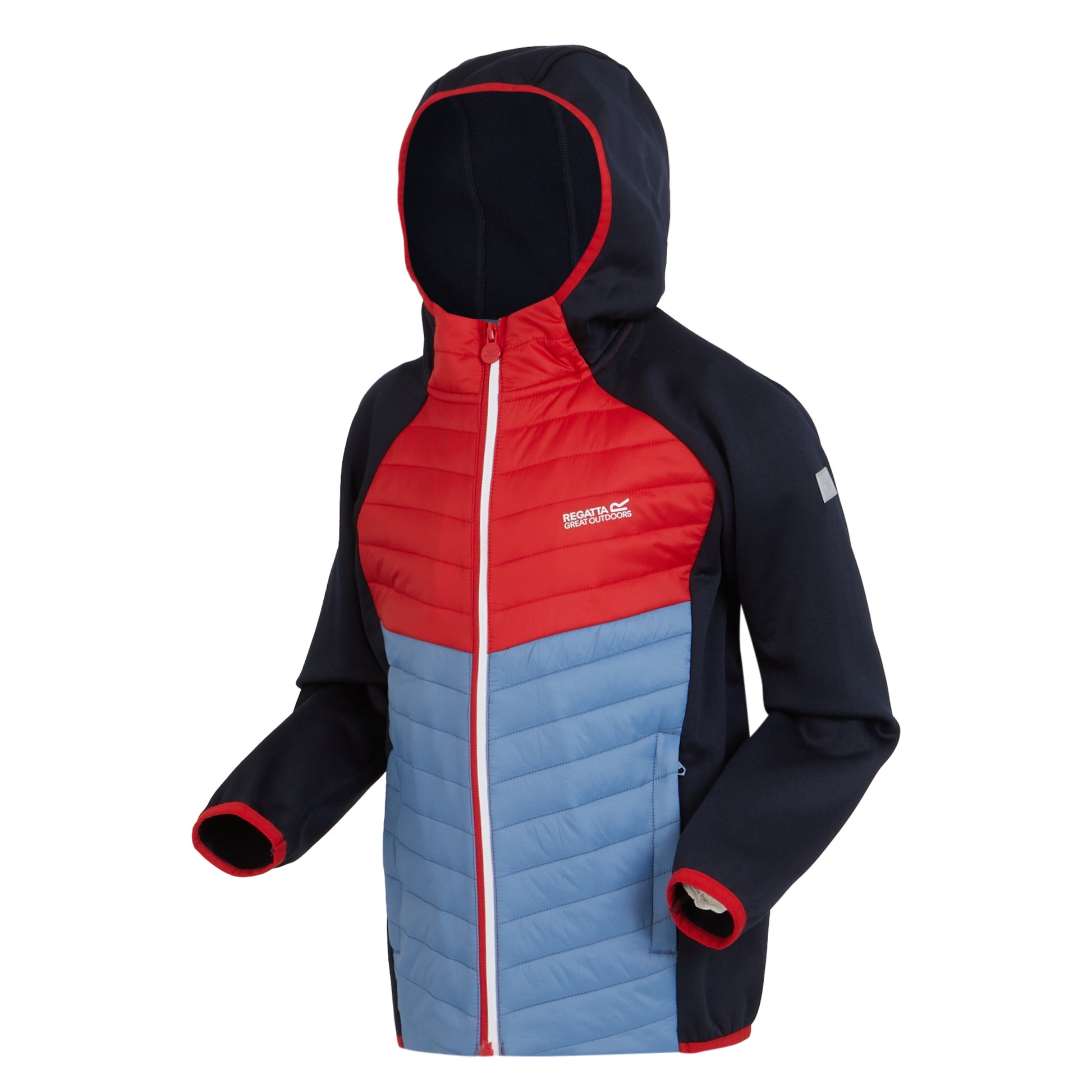 Navy-Danger Red-Coronet Blue - Side - Regatta Childrens-Kids Kielder VIII Hybrid Jacket