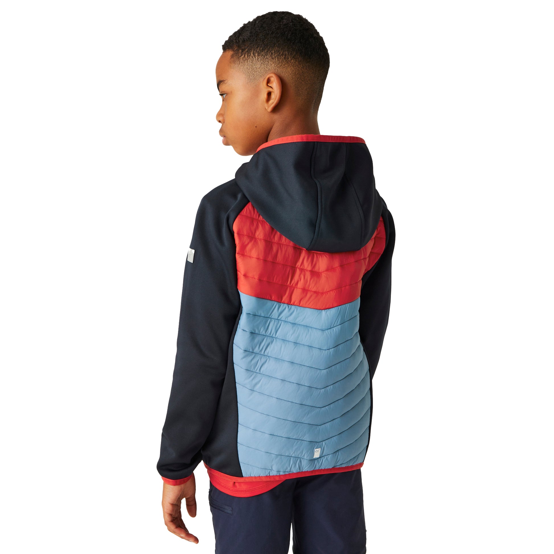 Navy-Danger Red-Coronet Blue - Pack Shot - Regatta Childrens-Kids Kielder VIII Hybrid Jacket