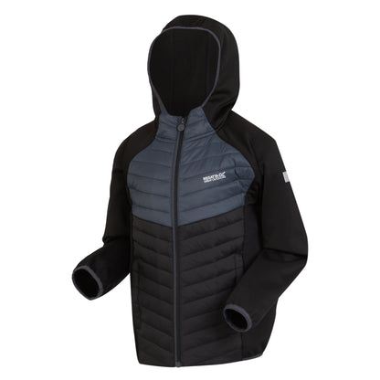 Black-Seal Grey - Side - Regatta Childrens-Kids Kielder VIII Hybrid Jacket