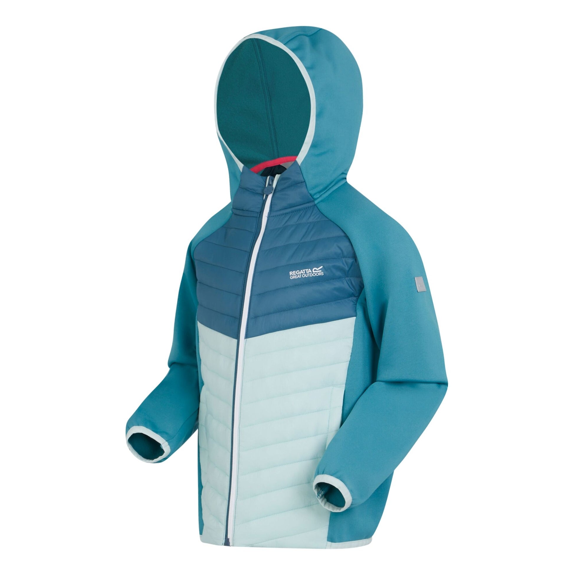 Tahoe Blue-Moroccan Blue-Bleached Aqua - Side - Regatta Childrens-Kids Kielder VIII Hybrid Jacket